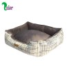 تشک و جای خواب سگ و گربه مدل کژوال طرح خط دار پتیوو (کرم قهوه ای 20*42*57)