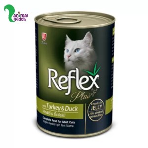 کنسرو رفلکس پلاس طعم اردک و بوقلمون 