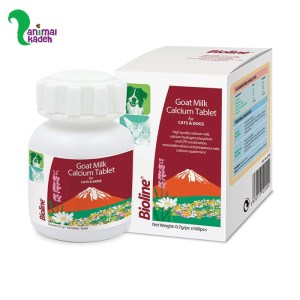 قرص کلسیم شیر بز مخصوص سگ و گربه برند بایولاین 160 عددی