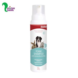 شامپو خشک فومی سگ و گربه بایولاین بدون نیاز به شستشو 220 گرم