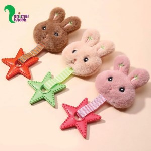 اسباب بازی دندانی و عروسک سوتک دار مدل خرگوش مخمل