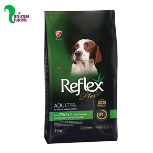 غذا خشک سگ بالغ رفلکس پلاس نژاد متوسط و بزرگ طعم مرغ در 2 وزن