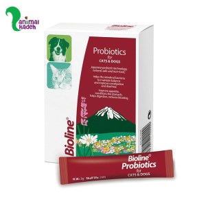 پودر پروبیوتیک مخصوص گوارش حساس سگ و گربه بایولاین ساشه ای و بسته ی کامل