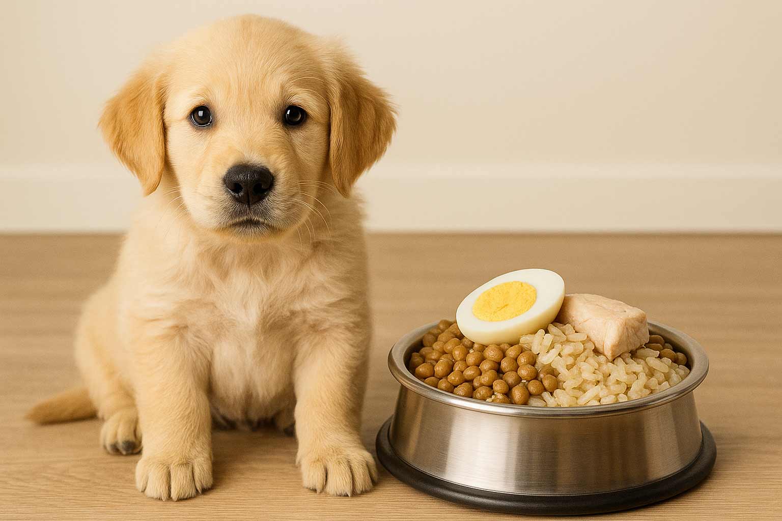 غذای خانگی توله سگ