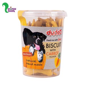 تشویقی بیسکوئیتی سگ با طعم هویج برند دودوتی