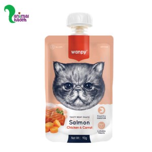 پودینگ گربه ونپی با طعم ماهی سالمون و مرغ و هویج 90 گرمی (نارنجی)